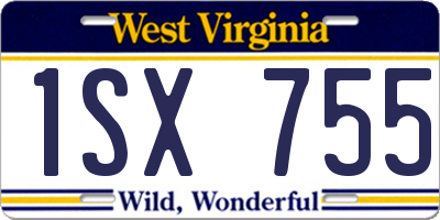 WV license plate 1SX755
