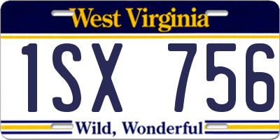 WV license plate 1SX756