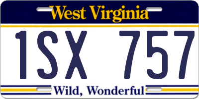 WV license plate 1SX757
