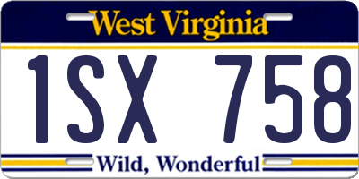 WV license plate 1SX758