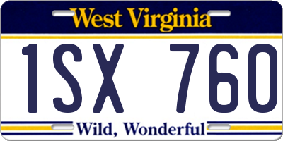 WV license plate 1SX760