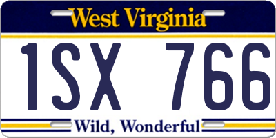 WV license plate 1SX766