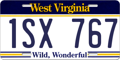 WV license plate 1SX767