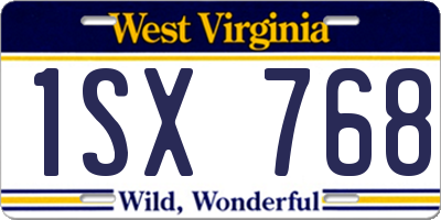 WV license plate 1SX768