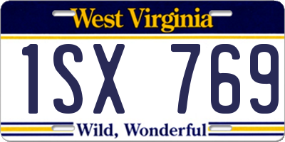 WV license plate 1SX769