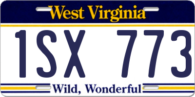 WV license plate 1SX773