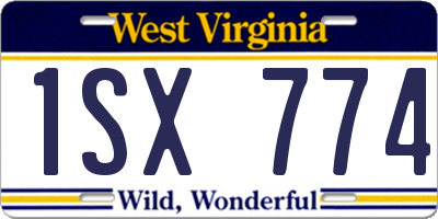 WV license plate 1SX774