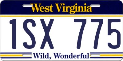 WV license plate 1SX775