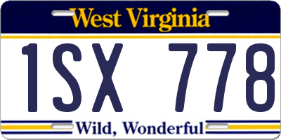 WV license plate 1SX778