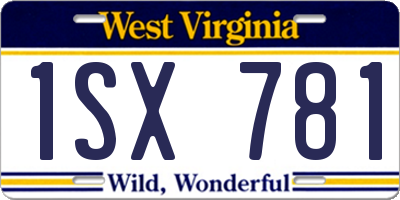 WV license plate 1SX781