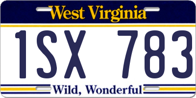 WV license plate 1SX783