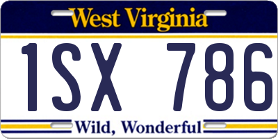 WV license plate 1SX786