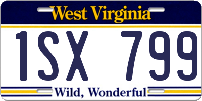WV license plate 1SX799