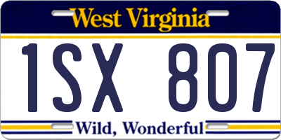 WV license plate 1SX807