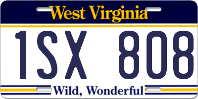 WV license plate 1SX808