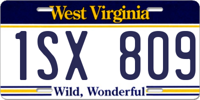 WV license plate 1SX809