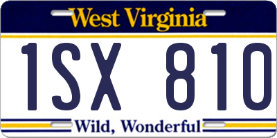 WV license plate 1SX810