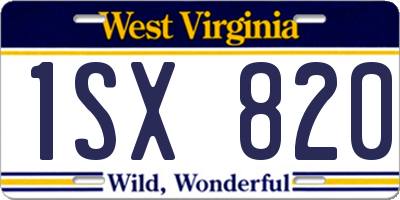 WV license plate 1SX820