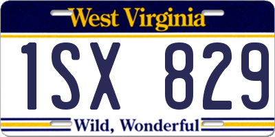 WV license plate 1SX829