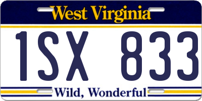 WV license plate 1SX833