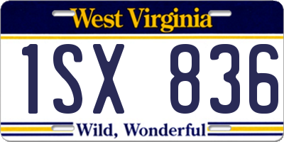 WV license plate 1SX836