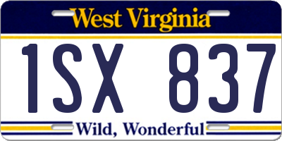 WV license plate 1SX837