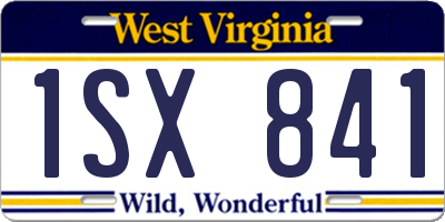 WV license plate 1SX841