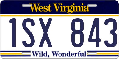 WV license plate 1SX843