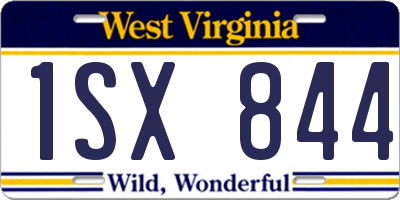 WV license plate 1SX844