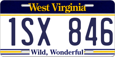 WV license plate 1SX846