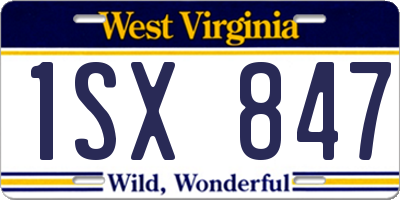 WV license plate 1SX847