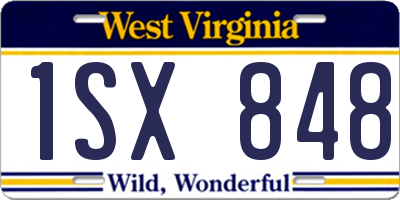 WV license plate 1SX848