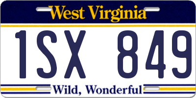 WV license plate 1SX849