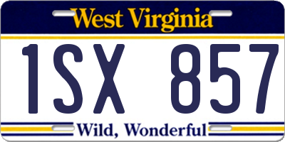WV license plate 1SX857