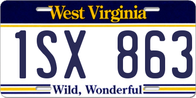 WV license plate 1SX863