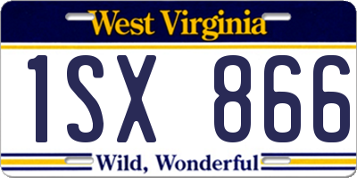WV license plate 1SX866