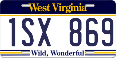 WV license plate 1SX869