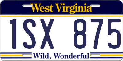 WV license plate 1SX875