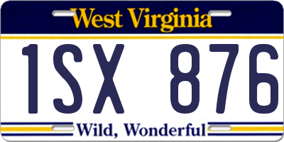 WV license plate 1SX876