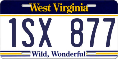 WV license plate 1SX877