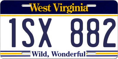 WV license plate 1SX882