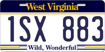 WV license plate 1SX883