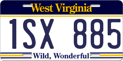 WV license plate 1SX885