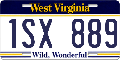 WV license plate 1SX889