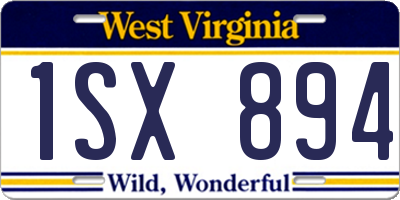 WV license plate 1SX894