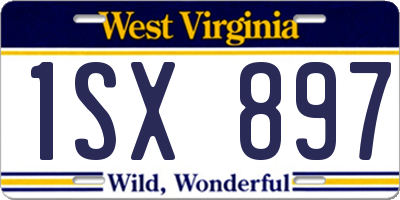 WV license plate 1SX897