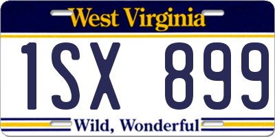WV license plate 1SX899