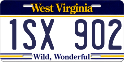 WV license plate 1SX902
