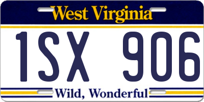 WV license plate 1SX906