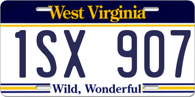 WV license plate 1SX907